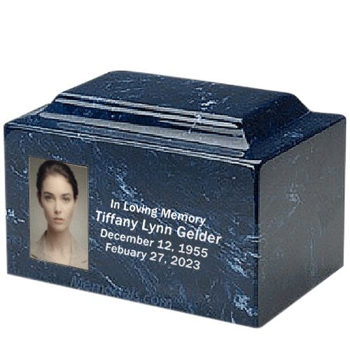 Azule Marble Photo Urn