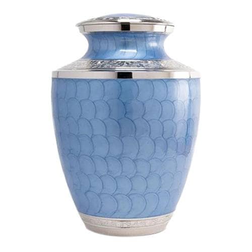 Baby Blue Metal Cremation Urn