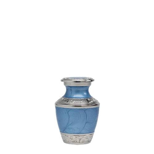 Baby Blue Metal Keepsake Cremation Urn