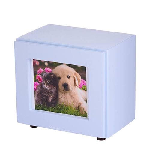 Baby Blue Small Photo Pet Urn Baby Blue Small Photo Pet Urn