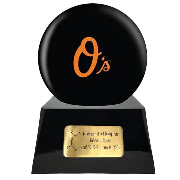 Baltimore Orioles Baseball Sphere Cremation Urn