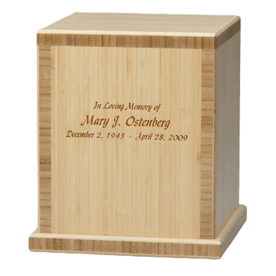 Light Bamboo Wood Cremation Urn