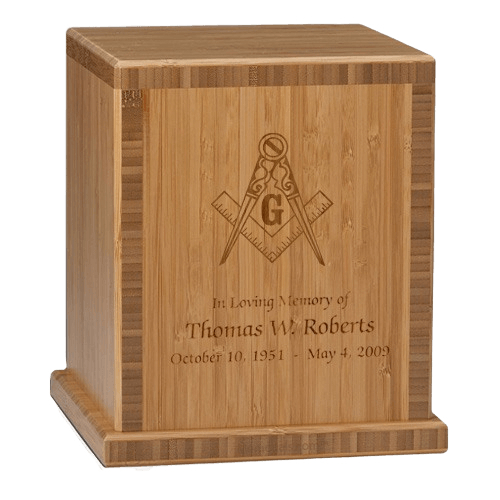 Mason Bamboo Caramel Cremation Urn