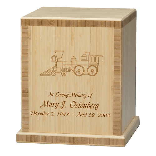 Train Bamboo Natural Cremation Urn