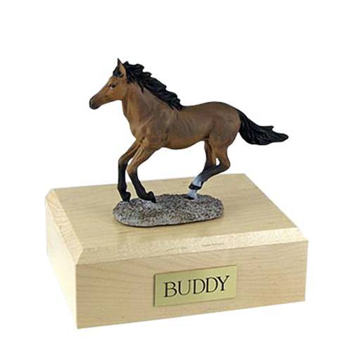 Bay Running Medium Horse Cremation Urn