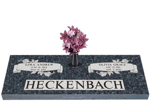 Beautiful Life Companion Granite Headstone 40 x 14