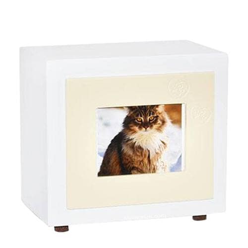 Beige Paw Small Photo Pet Urn Beige Paw Small Photo Pet Urn