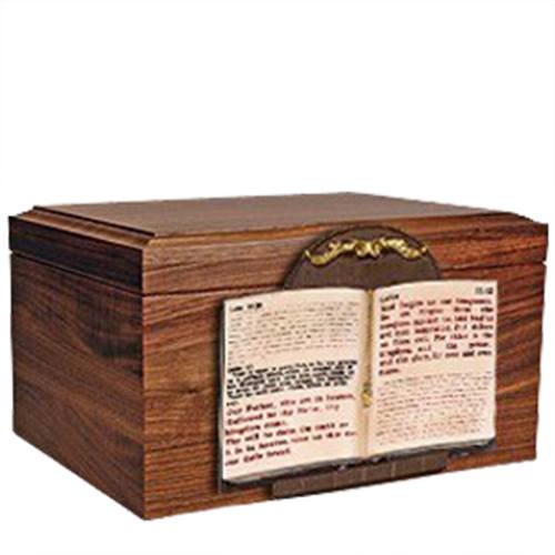 Bible Figurine Wood Cremation Urn