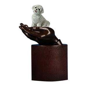 Bichon Fries Hands Dog Cremation Urn