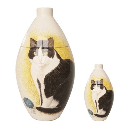 Black & White Cat Ceramic Cremation Urns