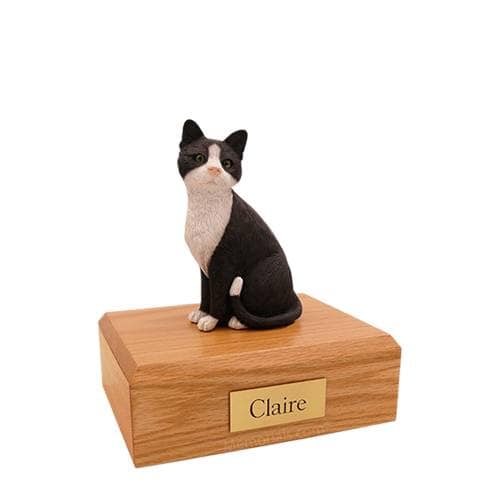 Black & White Medium Cat Urn