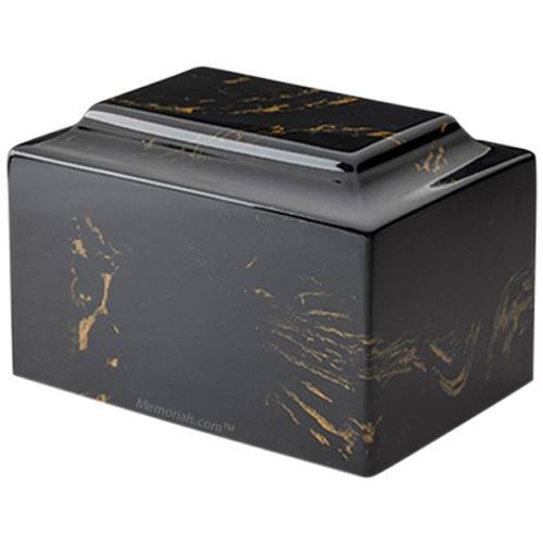 Black and Gold Marble Oversized Urn