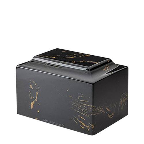 Black and Gold Marble Keepsake Urn