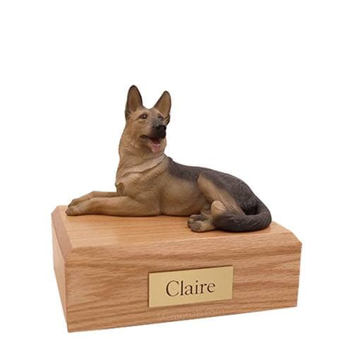 Black and Tan German Shepherd Medium Dog Urn