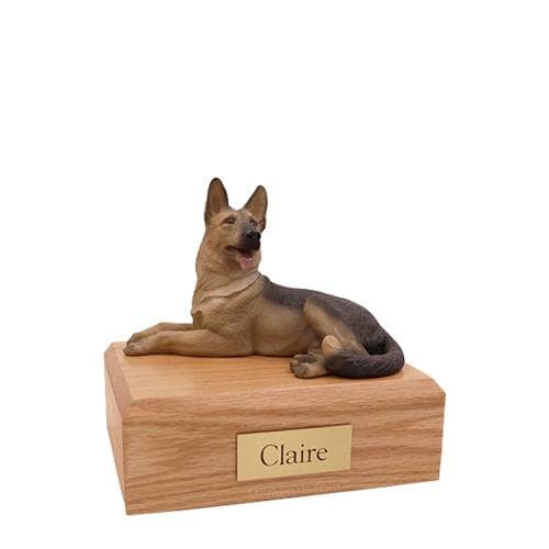 Black and Tan German Shepherd Small Dog Urn