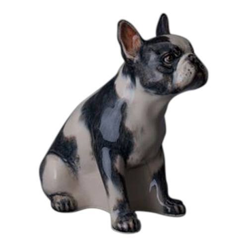 Black and White French Bulldog Ceramic Urn