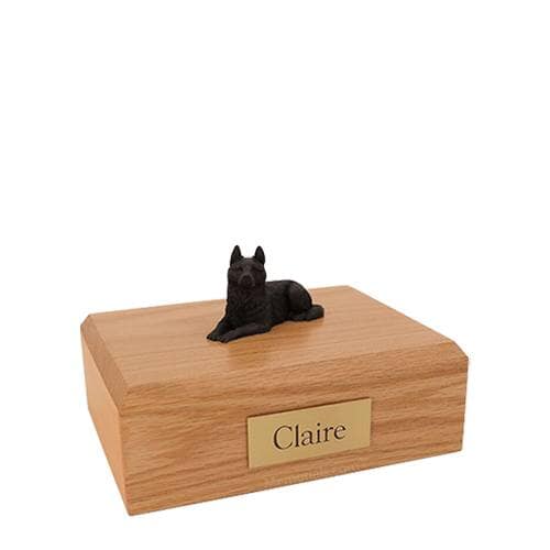 Black German Shepherd Small Dog Urn
