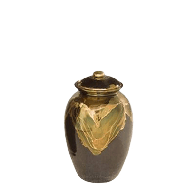 Black Gold Small Ceramic Urn