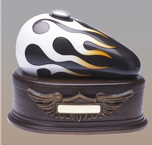 Black Motorcycle Cremation Urn