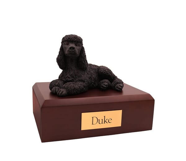 Black Poodle Small Dog Urn