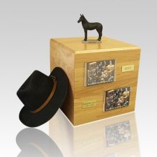 Black Standing Full Size Horse Urns