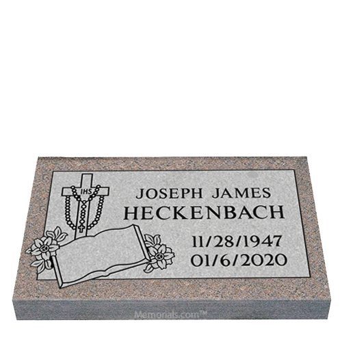 Blooming Faith Granite Grave Marker 20 x 10