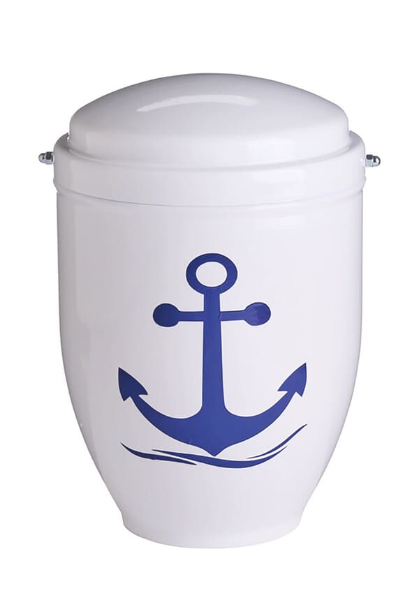 Blue Anchor Ceramic Cremation Urn