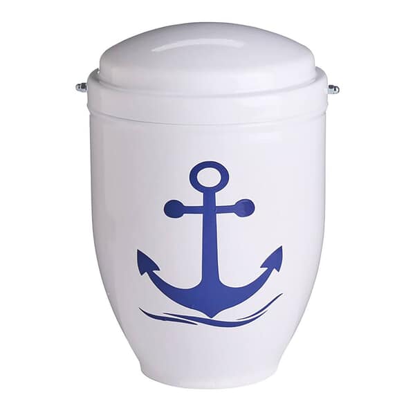 Blue Anchor Ceramic Cremation Urn