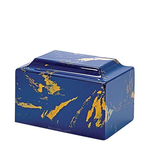 Blue and Gold Marble Keepsake Urn