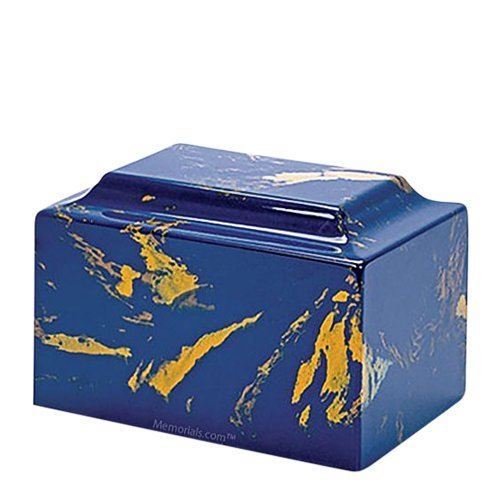 Blue and Gold Marble Medium Urn