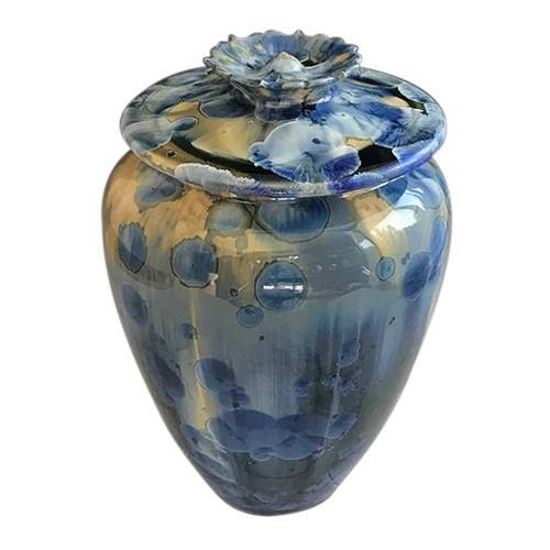 Blue Bubbly Pet Ceramic Urn