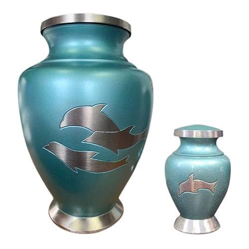 Blue Dolphin Metal Urns