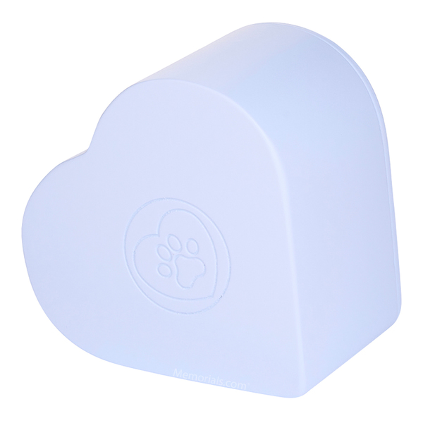 Blue Heart Paw Print Wooden Cremation Urn
