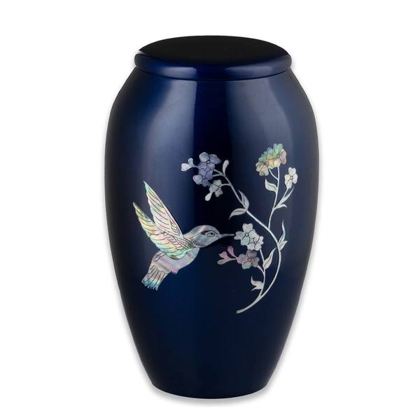 Blue Hummingbird Cremation Urn