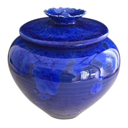 Blue Ice Ceramic Urn