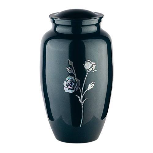 Blue Long Stem Rose Metal Urn