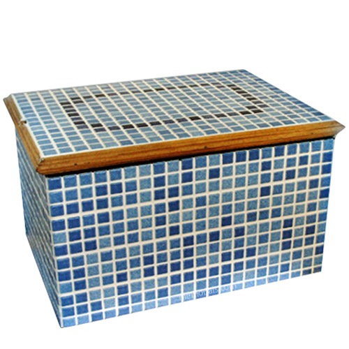 Blue Mosaic Ceramic Urn