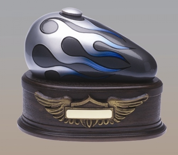 Blue Motorcycle Cremation Urn