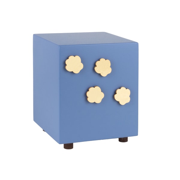 Blue Paw Print Cube Cremation Urn
