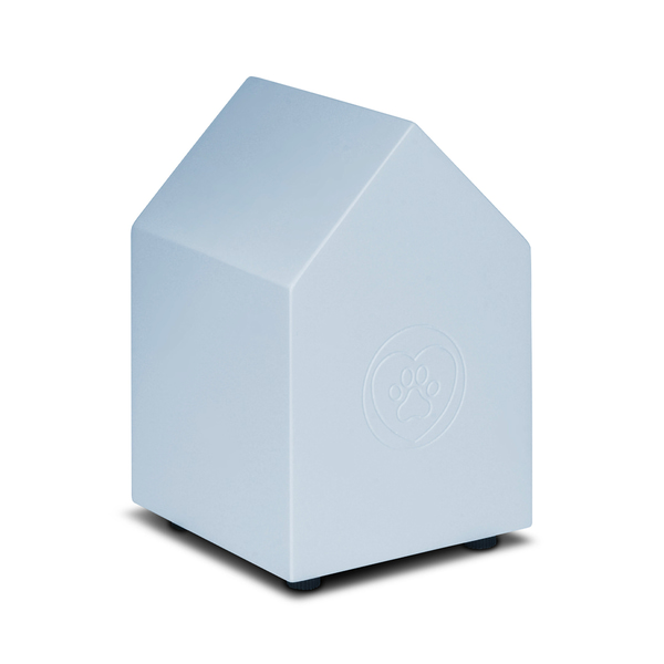 Blue Paw Print Dog House Cremation Urn
