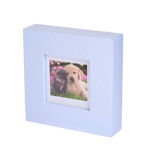 Blue Paw Print Medium Photo Frame Cremation Urn