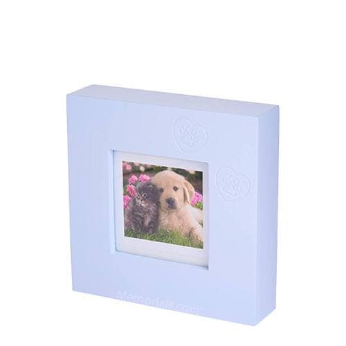 Blue Paw Print Small Photo Frame Cremation Urn