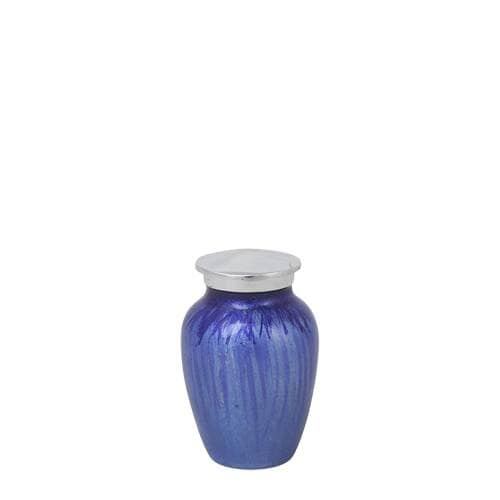 Blue Rain Metal Keepsake Cremation Urn