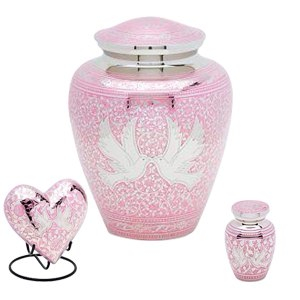 Blush Loving Doves Cremation Urns