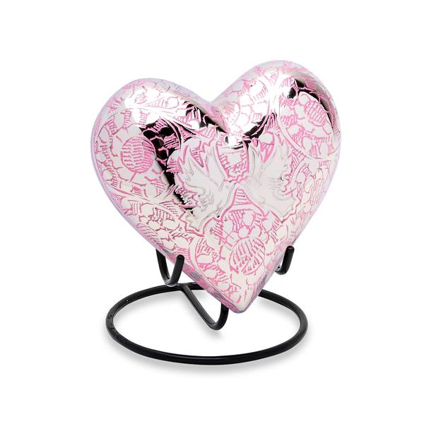 Blush Loving Doves Heart Keepsake Urn