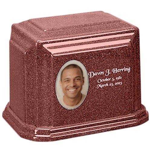 Blushing Rose Cultured Photo Urn