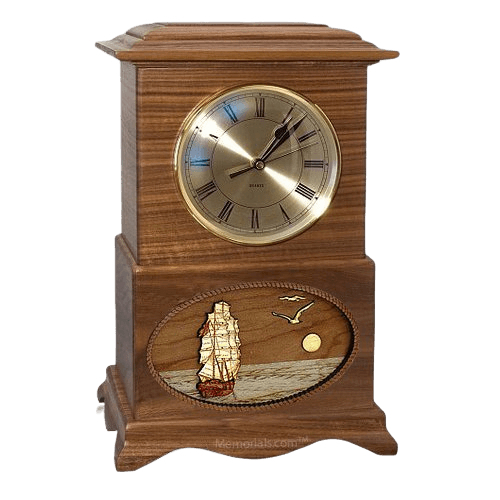 Boat Clock Walnut Cremation Urn