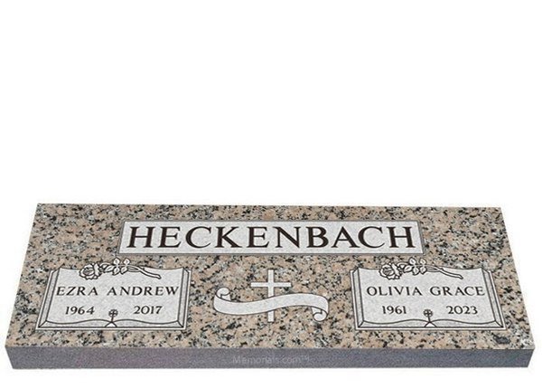 Book of Roses Companion Granite Headstone 36 x 12