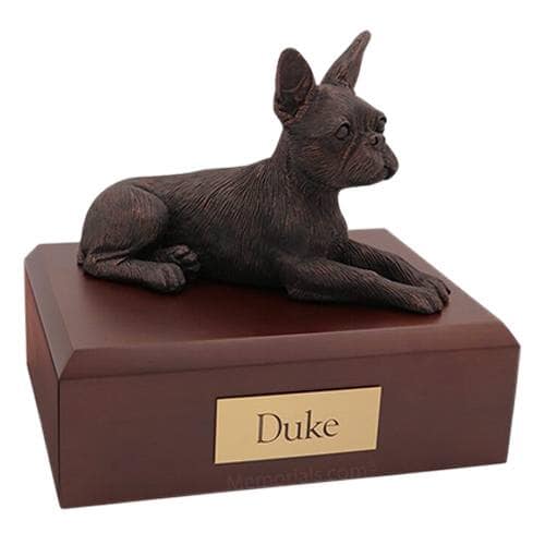 Boston Terrier Bronze X Large Cremation Urn