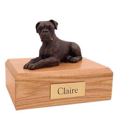 Boxer Bronze Large Dog Urn